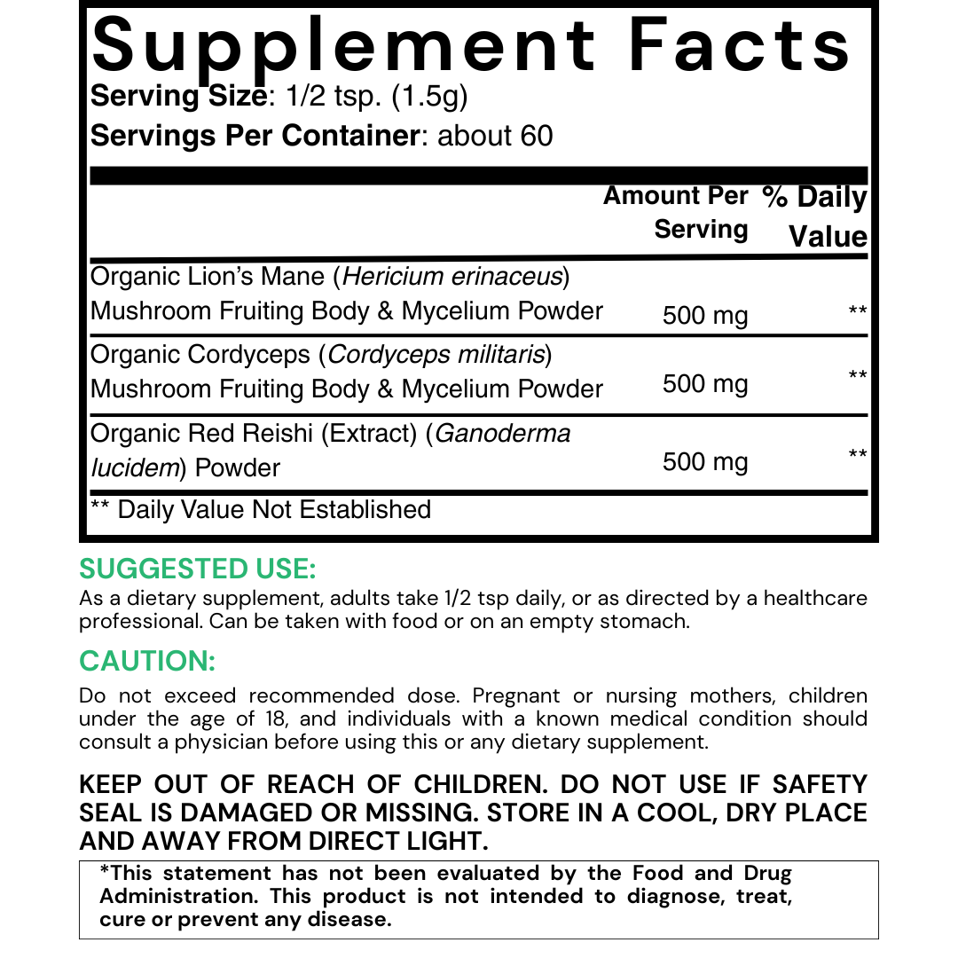 Energy & Vitality - Superfood Mushroom Powder Stack